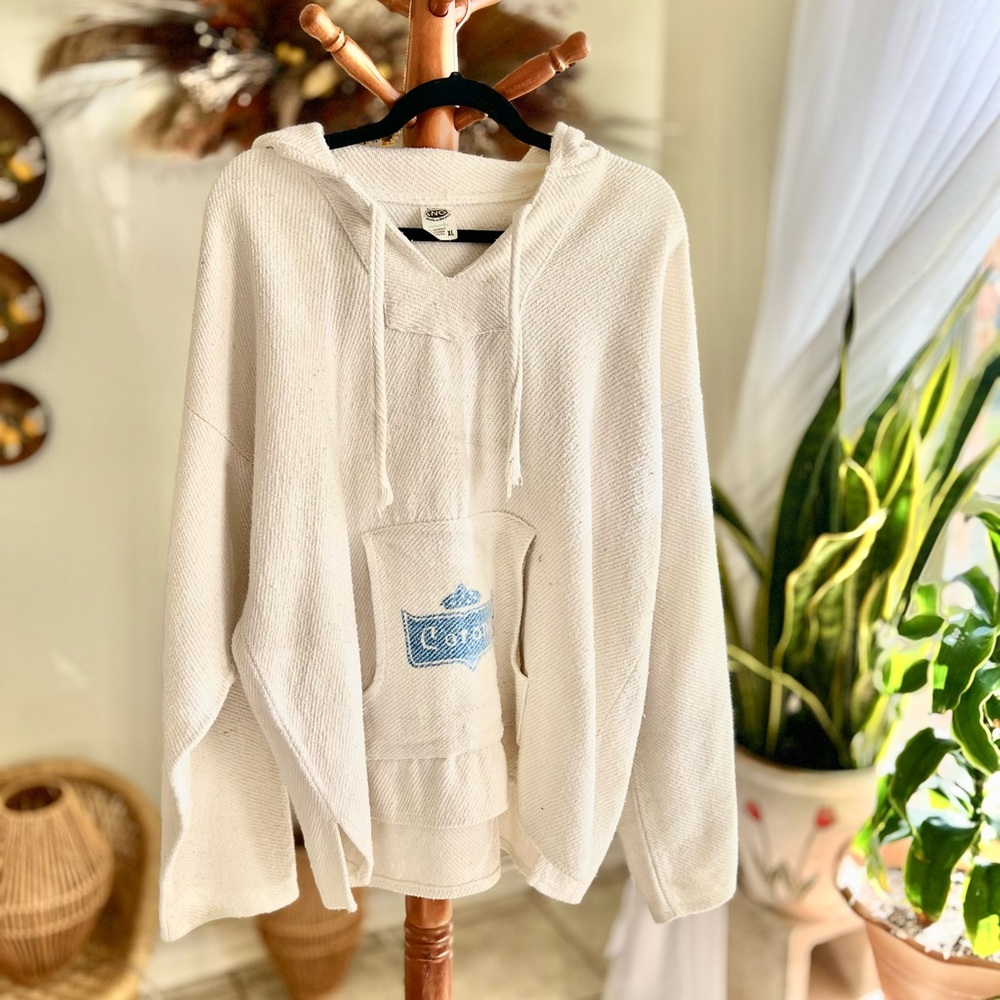 Vintage Corona | cotton pullover sweater with hood